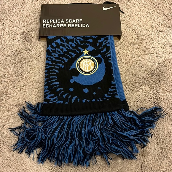 Nike Inter Milan Football Club Soccer Scarf Scarve New Acrylic - Picture 1 of 11